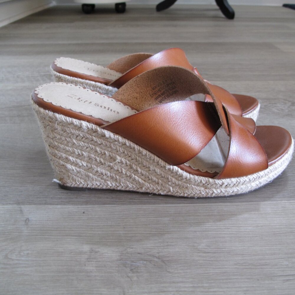 ZIGI SOHO Cognac Espadrille Wedge Sandals - Picture 5 of 10